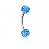 Piercing arcade acrylique 01 - Deux dés bleus