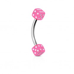 Piercing arcade acrylique 01 - Deux dés roses