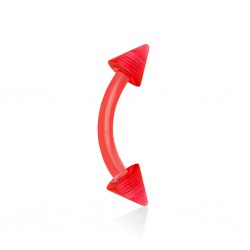 Piercing arcade acrylique 05 - Rouge flexible pointes