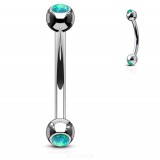 Piercing arcade 75 - Strass vert opale