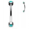 Piercing arcade 75 - Strass vert opale