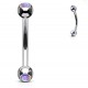 Piercing arcade 75 - Strass lilas opale