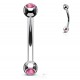 Piercing arcade 75 - Strass rose opale
