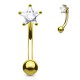 Piercing arcade plaqué-or 16 - Jaune cristal étoile