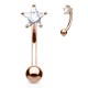Piercing arcade plaqué-or 16 - Rose cristal étoile