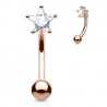 Piercing arcade plaqué-or 16 - Rose cristal étoile
