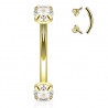Piercing arcade 47 - Jaune double cristal rond