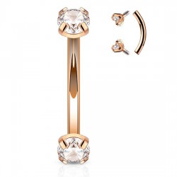 Piercing arcade 47 - Rose double cristal rond