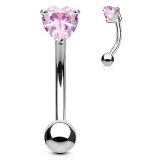 Piercing arcade 69 - Cristal coeur rose