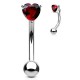 Piercing arcade 69 - Cristal coeur rouge