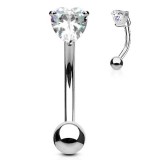 Piercing arcade 69 - Cristal coeur transparent
