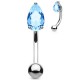 Piercing arcade 70 - Goutte cristal bleu-clair