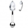 Piercing arcade 70 - Goutte cristal transparent