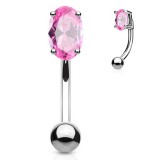 Piercing arcade 74 - Cristal ovale rose