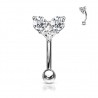 Piercing arcade 84 - Coeur gris zircones transparents