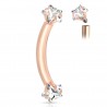 Piercing arcade 85 - Rose zircone étoile