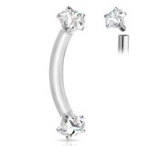 Piercing arcade 85 - Gris zircone étoile