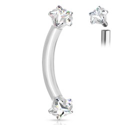 Piercing arcade 85 - Gris zircone étoile