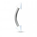 Piercing arcade acrylique 06 - Unicolore blanc pointes