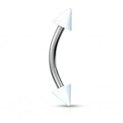 Piercing arcade acrylique 06 - Unicolore blanc pointes
