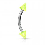 Piercing arcade acrylique 06 - Unicolore vert-pomme pointes