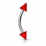 Piercing arcade acrylique 06 - Unicolore rouge pointes