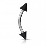 Piercing arcade acrylique 06 - Unicolore noir pointes