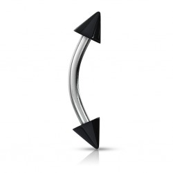 Piercing arcade acrylique 06 - Unicolore noir pointes
