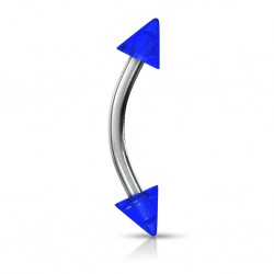 Piercing arcade acrylique 06 - Unicolore bleu pointes