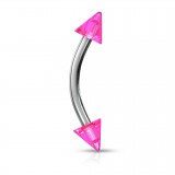 Piercing arcade acrylique 06 - Unicolore rose pointes