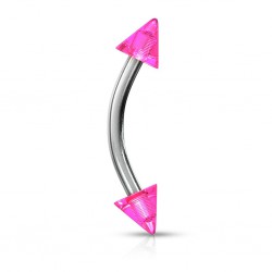 Piercing arcade acrylique 06 - Unicolore rose pointes
