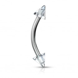 Piercing arcade acrylique 06 - Unicolore transparent pointes