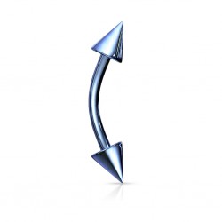 Piercing arcade 06 - Anodisé titane bleu pointes