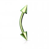 Piercing arcade 06 - Anodisé titane vert pointes