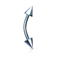 Piercing arcade 06 - Anodisé titane bleu-clair pointes