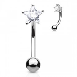 Piercing arcade 89 - Cristal transparent étoile