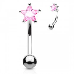 Piercing arcade 89 - Cristal rose étoile