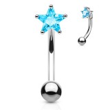 Piercing arcade 89 - Cristal bleu-clair étoile