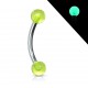 Piercing arcade acrylique 17 - Fluorescent vert-pomme boules