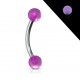 Piercing arcade acrylique 17 - Fluorescent lilas boules