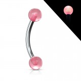 Piercing arcade acrylique 17 - Fluorescent rose boules
