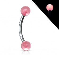 Piercing arcade acrylique 17 - Fluorescent rose boules