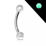 Piercing arcade acrylique 17 - Fluorescent transparent boules