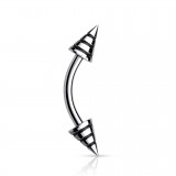 Piercing arcade 35 - Pointes striées noires
