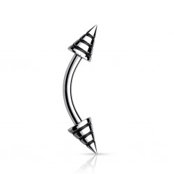 Piercing arcade 35 - Pointes striées noires
