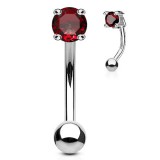 Piercing arcade 21 - Cristal rond rouge