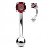 Piercing arcade 21 - Cristal rond rouge