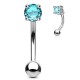 Piercing arcade 21 - Cristal rond bleu-clair