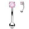 Piercing arcade 21 - Cristal rond rose