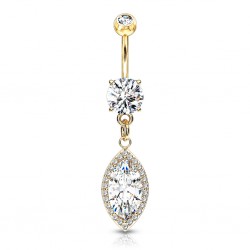 Piercing nombril cristal graine deluxe jaune (D165)